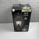 The Hampton Bay Rust Outdoor Post Light Cast Aluminum Beveled Glass 15.5 X 6. Fixed Price $19.52.