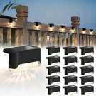 16-PACK Solar Deck Lights, Waterproof Led Outdoor Step & Pathway Lighting, Black. Fixed Price $38.99.
