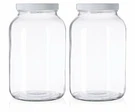2 Pack - 1 Gallon Mason Jar Glass Wide Mouth With Airtight Lids. Fixed Price $35.00.