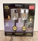 Infinity X1 500 Lumens 360 Motion Detection Solar Security Pathway Light 2 Pack. Fixed Price $27.95.