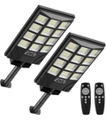 Fowseek Solar Street Lights Outdoor Waterproof, 2 Pack High Lumen 6500K, Black. Fixed Price $49.47.