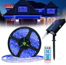 Solar Strip Lights Outdoor, 32.8FT 560 Leds, Powered Blue. Fixed Price $44.06.