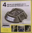 4-PACK Manor House Solar Led Metal Waterproof Marker Lights Driveway Grey Gray. Fixed Price $50.00.