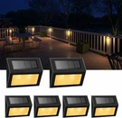 6 Pack Solar Led Lights For Steps, Decks & Pathways - Rainproof Black Metal. Fixed Price $44.65.