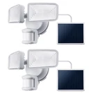 Home Zone Mesh Linkable Series Outdoor 2-PACK 2-HEAD Security Solar Flood Lights. Fixed Price $79.99.
