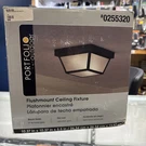 Portfolio, Black Outdoor Dimmable Flush Mount Light White Frosted Shade. Fixed Price $32.99.