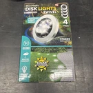 Bell Howell Swivel Disk Lights Pack Of 4 Stainless Steel Stakes Included. Fixed Price $11.53.