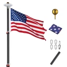 Yescom 25' Telescopic Aluminum Flag Pole Kit With 136 Led Solar Light Garden. Fixed Price $179.90.