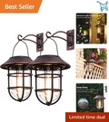 Outdoor Solar Lantern Metal Wall Light Waterproof Bronze Led Edison Decor. Fixed Price $56.98.