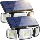 Intelamp Solar Outdoor LIGHTS,6000MAH Motion Sensor With Dual 2 Pack, Black. Fixed Price $94.49.