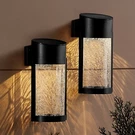 Sunnypark Solar Outdoor Wall Lights Fixture Set Of 2 Porch Crackled Gl.... Fixed Price $44.98.