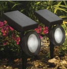 Member's Mark, 2 Pk Garden Led Accent Solar Spotlight Oil-rubbed Bronze. Fixed Price $29.95.