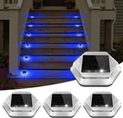 4PCS Blue Solar Deck Lights Waterproof Led Outdoor Garden Dock Step Abs 4". Fixed Price $37.59.