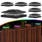 Solar Post Cap Lights Outdoor With Rgb Color Changing - 6 Pack Black Fence. Fixed Price $81.77.