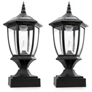 2 Outdoor Solar Post Light Lamp Lantern 6X6 Led Deck Cap Fence Path Vinyl Garden. Fixed Price $59.99.