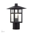Livex Crestlake 1LT Med. Outdoor Post Top Lantern, Black/clear Glass 21324-14. Fixed Price $245.96.