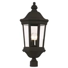 Trans Globe Westfield 3 Light Outdoor Postmount Lantern, Black/clear - 40404BK. Fixed Price $279.99.