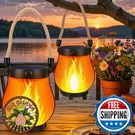 2 Pack Solar Flame Lights Flickering Hanging Lanterns Outdoor, W. Fixed Price $58.83.