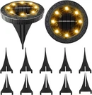 Solar Powered 2PACK, Waterproof Led Outdoor Disk Lights - Garden Fo. Fixed Price $16.93.