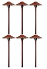Led Landscape Low Voltage Lighting - Mushroom Path Rust Finish 6 Pack. Fixed Price $165.00.
