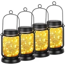 Mlambert 4 Pack Solar Hanging Lantern With Stakes, Outdoor Warm White. Fixed Price $42.29.