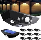 12 Pack Solar Fence Lights, Motion Sensor Outdoor With 3 Sided Lighting. Fixed Price $39.99.