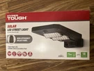Hyper Tough 1000 Lumen Led Solar Street Light Motion Sensor Dusk/dawn--black. Fixed Price $39.99.