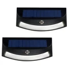 2 Pcs Solar Powered Step Lights Black 4 Led Curved Modern Design Wall Glow. Fixed Price $33.06.