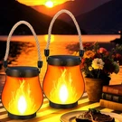 2 Pack Solar Flame Lights Flickering Hanging Lanterns Outdoor.... Fixed Price $38.99.