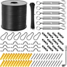 String Light Hanging KIT,164 Ft Nylon Coated Stainless Steel 304 Wire Rope,. Fixed Price $49.16.