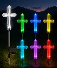 Solar Garden Stake, Color Changing Led Pathway Light (1 Cross). Fixed Price $14.99.