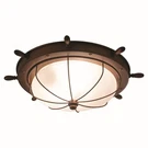 Used Vaxcel OF25515RC Orleans 2-LIGHT Outdoor Ceiling Coastal And Ships Wheel. Fixed Price $160.64.