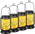 4 Pack Solar Hanging Lantern With Stakes, Outdoor Waterproof Mason Jar Fai. Fixed Price $41.95.