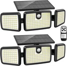 Mihani Head Solar Motion Lights Outdoor With 2500LM 232 Leds 2-PACK Black. Fixed Price $32.33.
