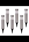 Solar Bollard Lights Outdoor - 6 Pack Stainless Steel Warm White Led New Open. Fixed Price $17.49.