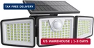 Daphino 2500LM Solar Lights Outdoor With Motion SENSOR,3 Head 270 Wide Angle St. Fixed Price $31.27.
