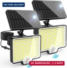 Auderwin 294 Led Split Solar Motion Sensor Outdoor Lights, 2600LM Flood. Fixed Price $37.34.