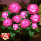 Ywywled Solar Rose Lights 2 Pack Pink Realistic Waterproof Garden Decor. Fixed Price $44.98.