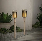 Hampton Bay Solar Path Led Flame Effect Torch Adjustable Natural Oak 2PK. Fixed Price $38.55.