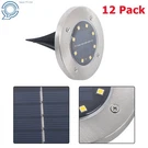12 Pack Led Solar Disk Lights Outdoor Waterproof Pathway In-ground Night. Fixed Price $25.25.