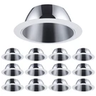 Torchstar 12-PACK 6 Inch Brighter Classic Recessed Light Trim Step Baffle. Fixed Price $97.11.