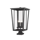 Z-lite Seoul 4 Lt 32" Outdoor Pier Mount/square, Black/clear 571PHXXLS-SQPM-BK. Fixed Price $1540.00.