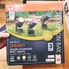 Hampton Bay Smart 450 Lumens Low Voltage Black Outdoor Spotlight 3 Pack. Fixed Price $99.99.