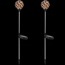 Northlight Set Of 2 Mosaic Stained Glass Solar Powered Led Pathway Markers 30". Fixed Price $37.79.