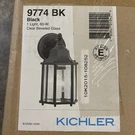 Kichler 9774BK 10.25 In. 1-LIGHT Black Outdoor Wall Mount Lantern W/ Clear Glass. Fixed Price $25.60.