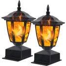 Outdoor Deck Lighting Solar Flame Lights 4X4 5X5 6X6 Posts 2PK. Fixed Price $51.99.