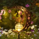 Moon & Fairy Garden Solar Stake Lights Outdoor, Crackle Glass Globe With Metal. Fixed Price $19.98.