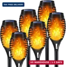 Lnryy Outdoor Solar Lights, 6PACK Torch With Flickering Flame,. Fixed Price $36.23.