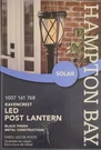 Hampton Bay Ravencrest 120 Lumens Black Outdoor Solar Post Lantern 1007161768. Fixed Price $58.50.