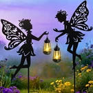 Solar Fairy Garden Statues Outdoor Decor Light Stake 2 Pack Mothers Gift Ideas. Fixed Price $74.99.